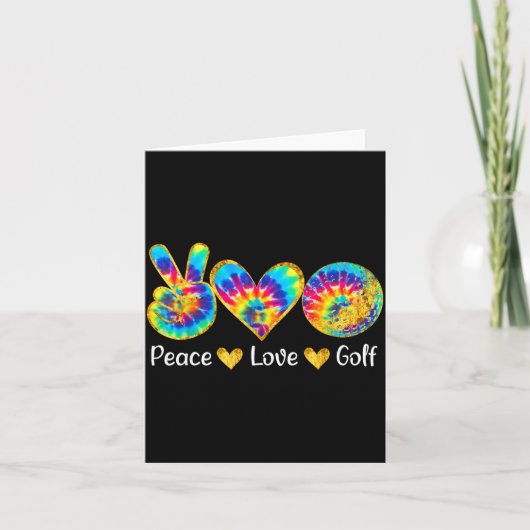 Peace Love Golf Funny Tie Dye Golf Lovers  Kaart (Voorkant)