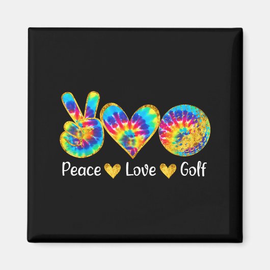 Peace Love Golf Funny Tie Dye Golf Lovers  Magneet (Voorkant)