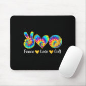 Peace Love Golf Funny Tie Dye Golf Lovers  Muismat (Met muis)