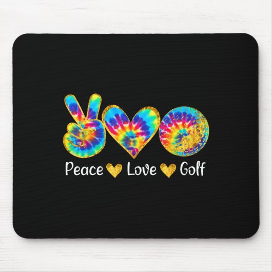 Peace Love Golf Funny Tie Dye Golf Lovers  Muismat (Voorkant)
