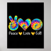 Peace Love Golf Funny Tie Dye Golf Lovers Poster (Voorkant)