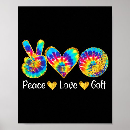 Peace Love Golf Funny Tie Dye Golf Lovers  Poster (Voorkant)