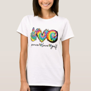 Peace Love Golf Funny Tie Golf Lovers T-shirt