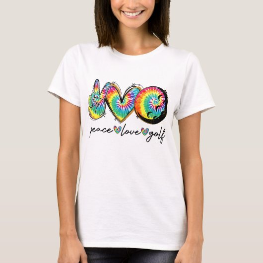 Peace Love Golf Funny Tie Golf Lovers T-shirt (Voorkant)