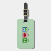 Peace Love Golf (groen) Bagagelabel (Voorkant verticaal)