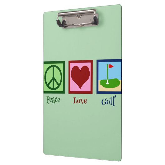 Peace Love Golf (groen) Klembord (Links)