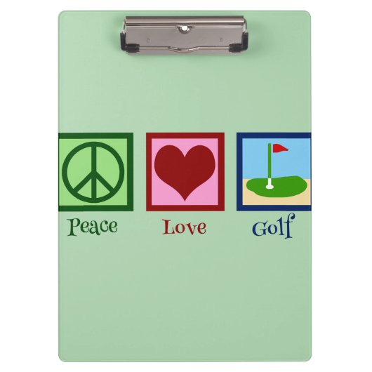 Peace Love Golf (groen) Klembord (Voorkant)