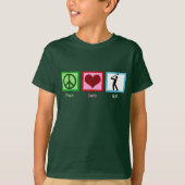 Peace Love Golf Kinder T-shirt (Voorkant)