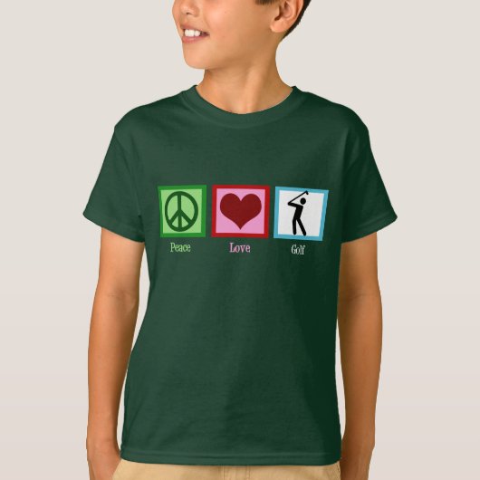 Peace Love Golf Kinder T-shirt (Voorkant)