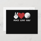 Peace Love Golf Lovers Funny Golfer Fan Golf Briefkaart (Voorkant / Achterkant)