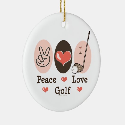 Peace Love Golf Ornament (Rechts)