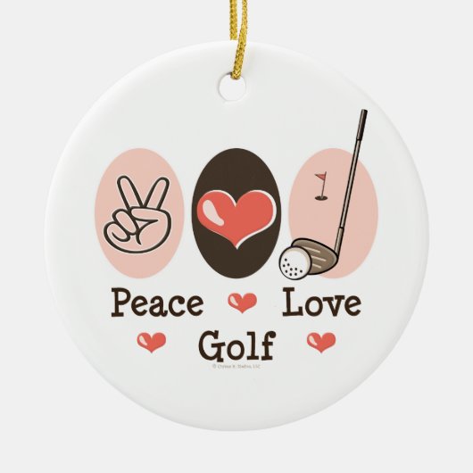 Peace Love Golf Ornament (Voorkant)