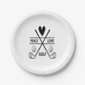 PEACE LOVE GOLF PAPIEREN BORDJE (Voorkant)
