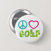 Peace Love Golf Ronde Button 5,7 Cm (Voorkant /achterkant)