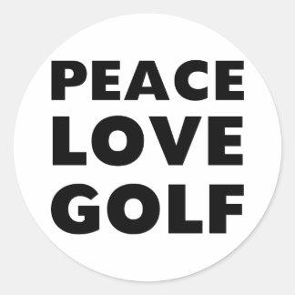 Peace Love Golf Ronde Sticker
