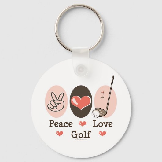 Peace Love Golf Sleutelhanger (Voorkant)