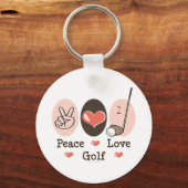 Peace Love Golf Sleutelhanger (Voorkant)