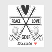 PEACE LOVE GOLF STICKER (Vel)