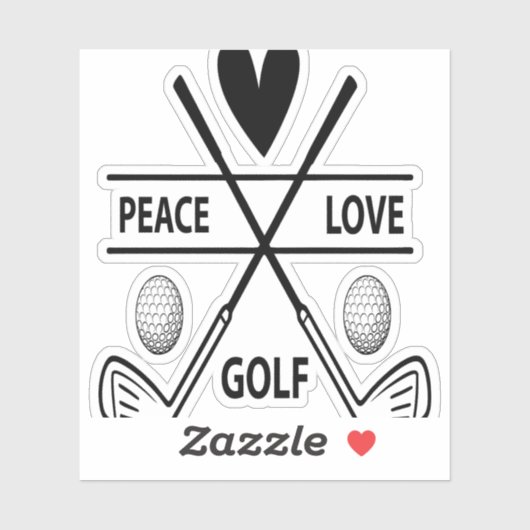 PEACE LOVE GOLF STICKER (Vel)