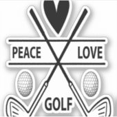 PEACE LOVE GOLF STICKER (Voorkant)