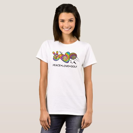 Peace Love Golf Stropdas-Dye T-shirt (Voorkant volledig)