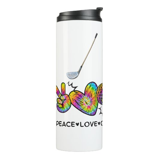 Peace Love Golf Stropdas-Dye Thermosbeker (Gedraaid links)