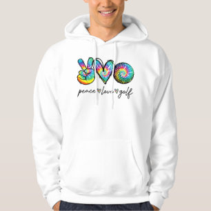 Peace Love Golf Tie Dye Cute Golf Lovers Hoodie