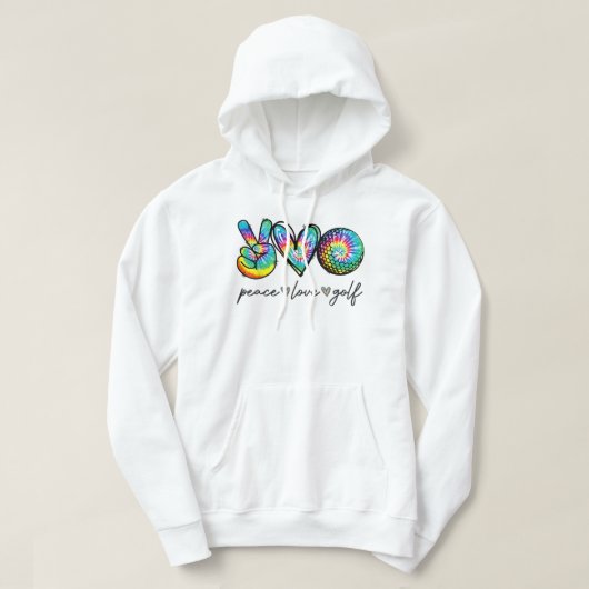 Peace Love Golf Tie Dye Cute Golf Lovers Hoodie (Design voorkant)