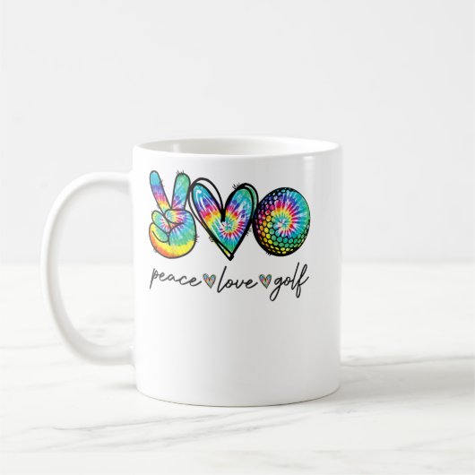 Peace Love Golf Tie Dye Cute Golf Lovers Koffiemok (Links)