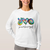 Peace Love Golf Tie Dye Cute Golf Lovers T-shirt (Voorkant)