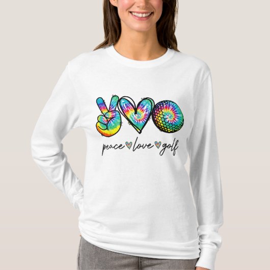 Peace Love Golf Tie Dye Cute Golf Lovers T-shirt (Voorkant)