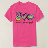 Peace Love Golf Tie Dye Cute Golf Lovers T-shirt (Design voorkant)
