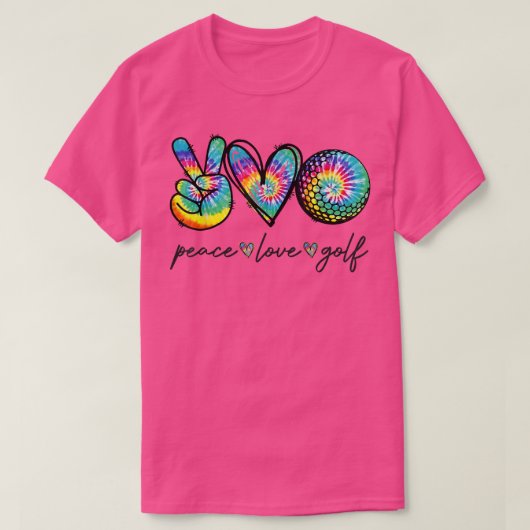 Peace Love Golf Tie Dye Cute Golf Lovers T-shirt (Design voorkant)