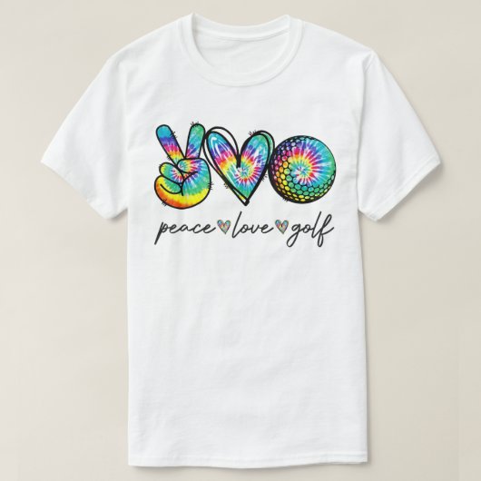Peace Love Golf Tie Dye Cute Golf Lovers T-shirt (Design voorkant)
