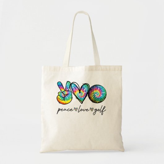 Peace Love Golf Tie Dye Cute Golf Lovers Tote Bag (Voorkant)