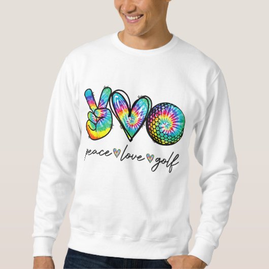 Peace Love Golf Tie Dye Cute Golf Lovers Trui (Voorkant)
