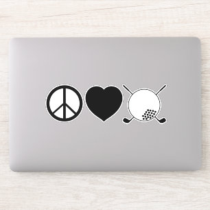 Peace Love Golf Vinyl Sticker
