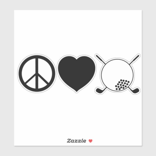 Peace Love Golf Vinyl Sticker (Vel)