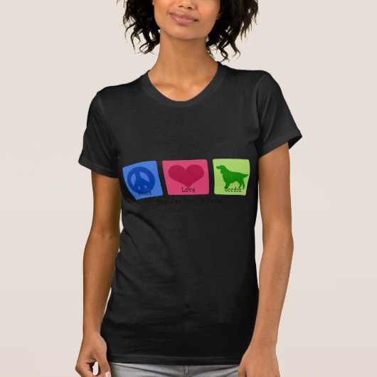Peace Love Gordon Setter T-shirt (Voorkant)