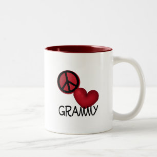 Peace Love Grammy Tweekleurige Koffiemok