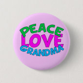Peace Love Grandma Ronde Button 5,7 Cm (Voorkant)