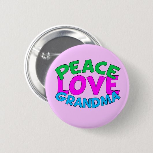 Peace Love Grandma Ronde Button 5,7 Cm (Voorkant /achterkant)
