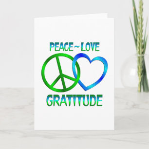 Peace Love GRATITUDE Bedankkaart
