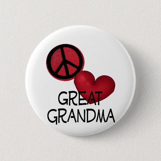 Peace Love Great Grandma Ronde Button 5,7 Cm (Voorkant)