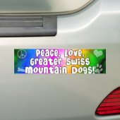 Peace Love Greater Swiss Mtn Dogs Bumpersticker (Op auto)