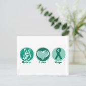 Peace Love Green Hope Briefkaart (Staand voorkant)