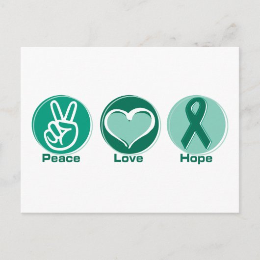 Peace Love Green Hope Briefkaart (Voorkant)