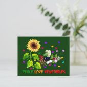 Peace Love Grogetables Briefkaart (Staand voorkant)