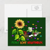 Peace Love Grogetables Briefkaart (Voorkant / Achterkant)
