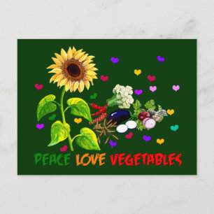Peace Love Grogetables Briefkaart